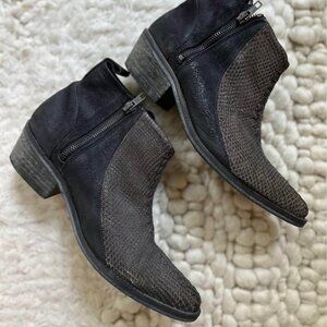 Free People Flying Ranch Ankle Boots in Black, Size 38